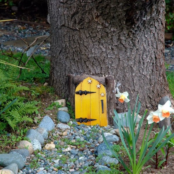 Fairy Door Miniature Fairy Gnome GUL yellow