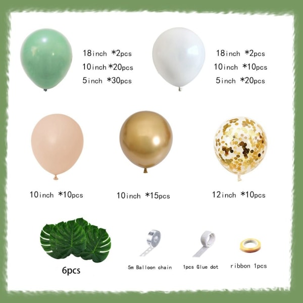 Balloon Arch Kit Sage Green Balloons Garland Kit STYLE 9 STYLE 9