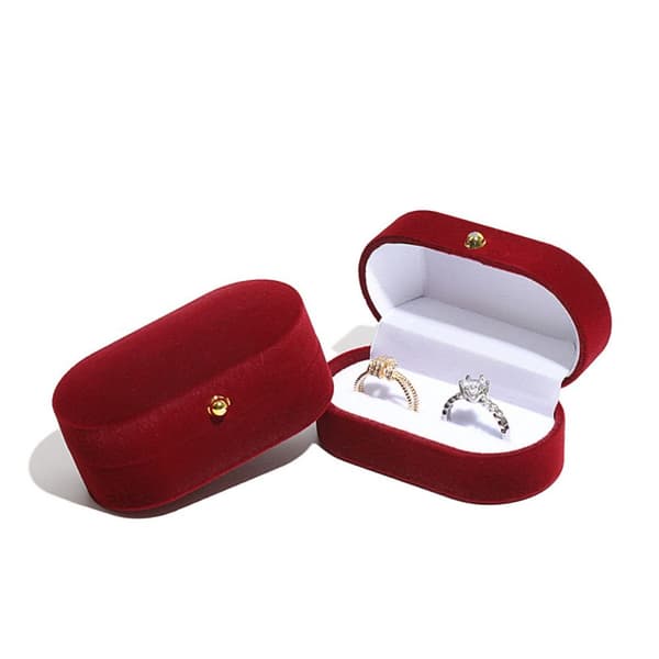 Sammet Smyckesfodral Case MÖRKRÖD dark red