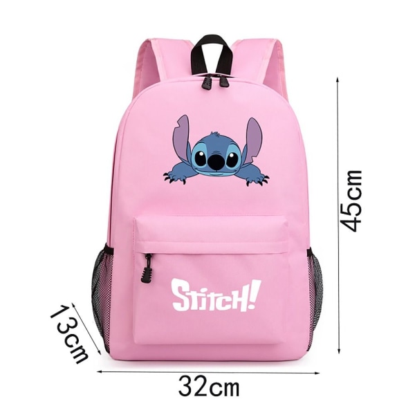 3-delt Set Stitch Ryggsekk Skulderryggsekk Canvas SORT C C BLACK C