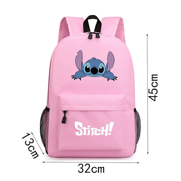 3-delt Set Stitch Rygsæk Skulderrygsæk Canvas SORT B ​​B BLACK B