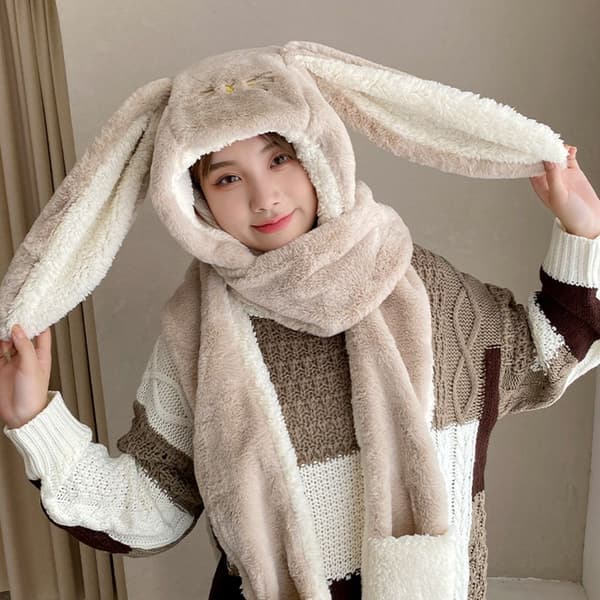 Halsduk Mössa Handskar Warm Ear Hats GRÅ grey