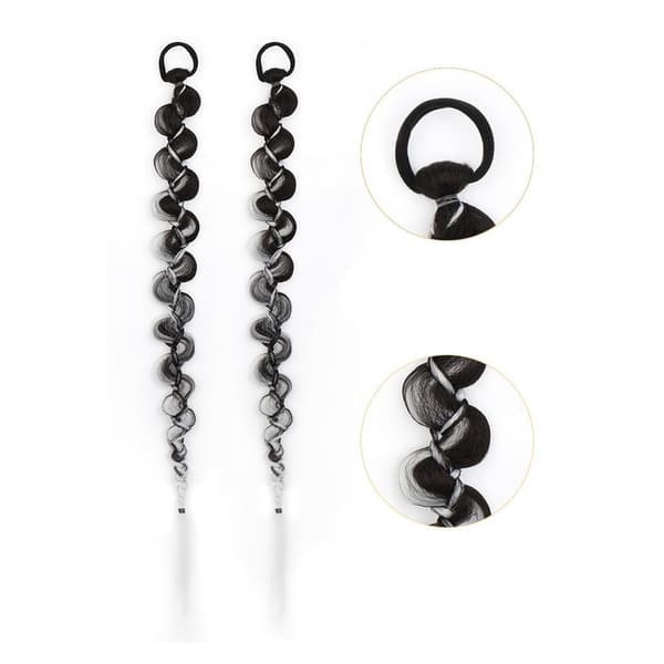 Lange Boksefletter Parykk Bubble Braid A 2STK A 2STK A 2PCS