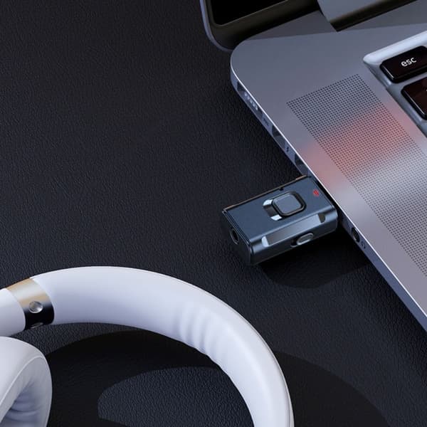 Audiovastaanotin lähetin Bluetooth 5.0 black