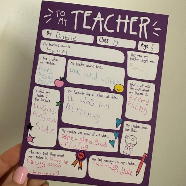 Takk Lærerkort Lærerpostkort Takkekort