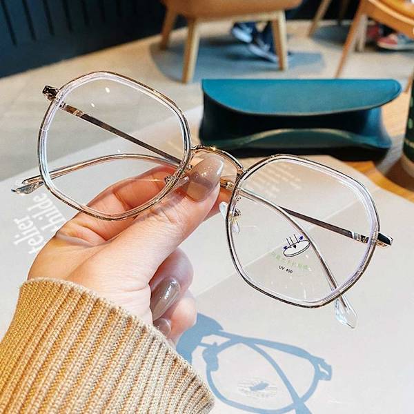 Anti-Blue Light Glasses Pyöreät silmälasit BEIGE Beige