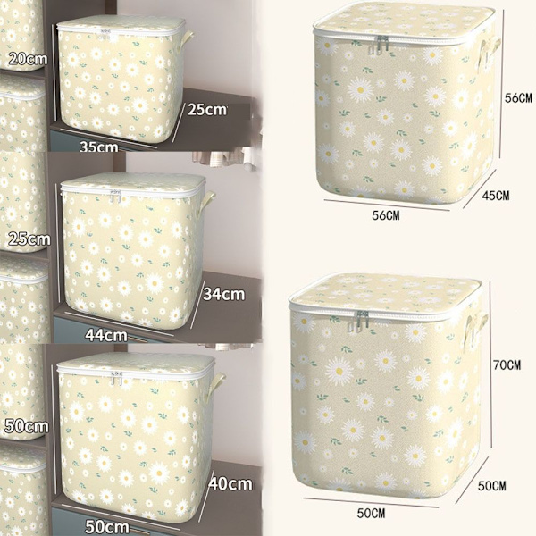 Quilt Opbevaringspose Tøj Opbevaringsspande BEIGE 50X50X40CM beige 50x50x40cm