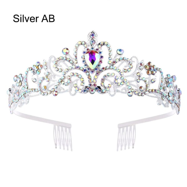 Hopeinen Tiara Crown Crystal -pääpanta SILVER AB SILVER AB Silver AB