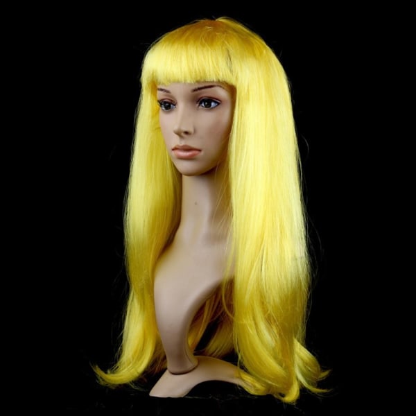 Naisten peruukki pitkä suora peruukki KELTAINEN yellow