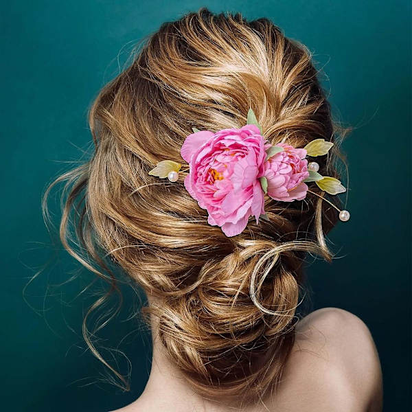 Flower Hair Clip Pearl Blomsterhårnåle GRØN Green