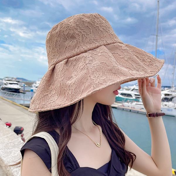 Bred brättad Bucket Hat Fisherman Hat ROSA Pink