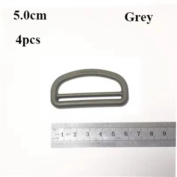 4st Bälteskrokar Webbing Spännen GRÅ 5.0CMSTYLE 2 STIL 2 Grey 5.0cmStyle 2-Style 2