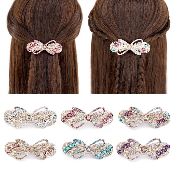 Crystal Bowknot Hair Clips Hair Barrettes MULTICOLOR Multicolor