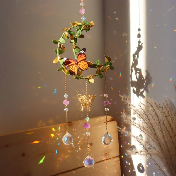 Kristaller Wind Chime Sun Catcher FEMPUCKAD STJÄRNA FEMPUCKAD Five pointed star