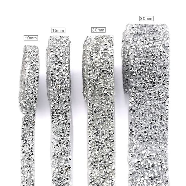 Rhinestone Trim Krystalltape SØLV 20MM BREDDE 20MM BREDDE silver 20mm width-20mm width