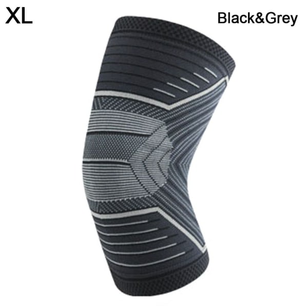 Sportsknæbeskyttere Kompressionsknæbøjle BLACK&GREY XL Black&Grey XL