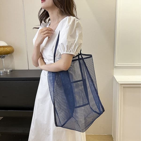 Beach Mesh Taske Mesh Nettote MØRKEBLÅ dark blue