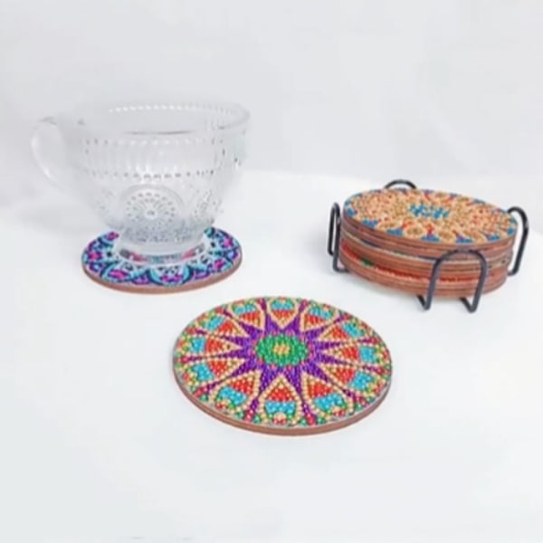 6 kpl / set DIY Diamond painting Coaster Table Placematto AA A