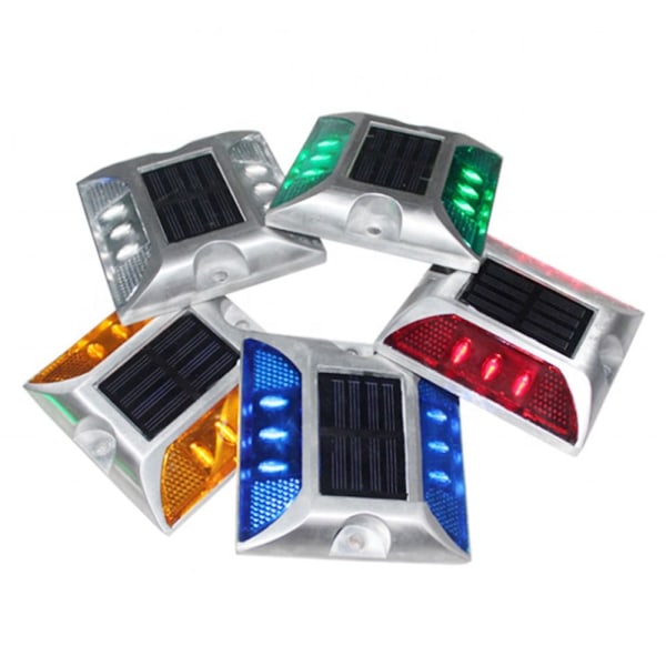Solar Road Stud Light Trafikmarkeringsljus GRÖNT BLINKAR GRÖNT Green flashing
