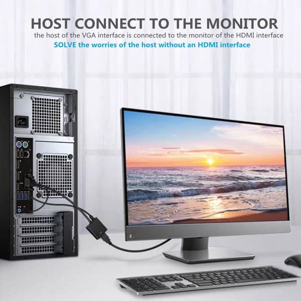 HDMI til VGA-adapter HDMI til VGA-konverter HDMI til lydadapter