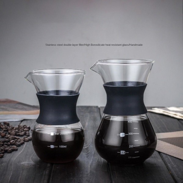 Håndbrygget Kaffekanne Glass Kaffekanne 200MLMED FILTER MED 200mlWith filter