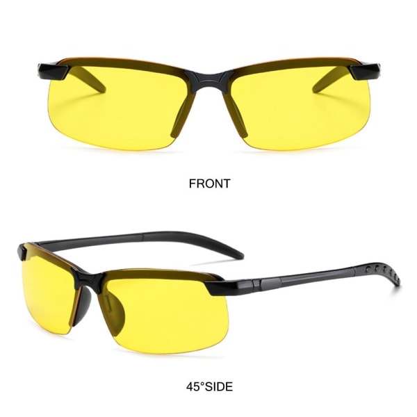 Night Vision-briller Kjøresolbriller for menn SVART-GUL Black-Yellow