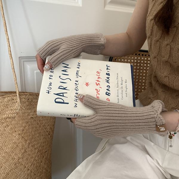 1 Pari Half Finger Gloves Fingerless Rukkaset GRAY Gray