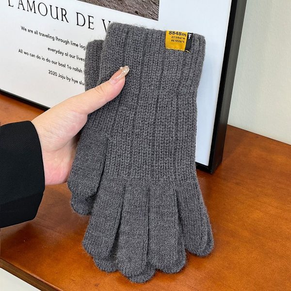 Dam Herr Handskar Stickade Handskar MÖRKGRÅ dark gray