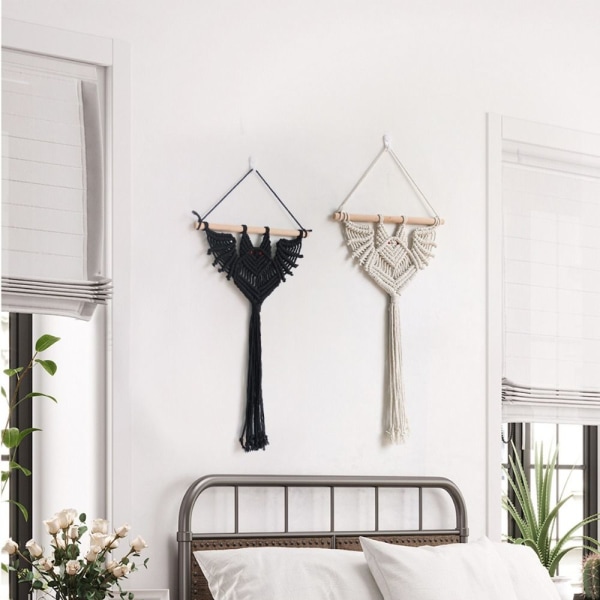 Macrame Växthängare Hängväxthållare SVART LÅNG LÅNG Black Long-Long