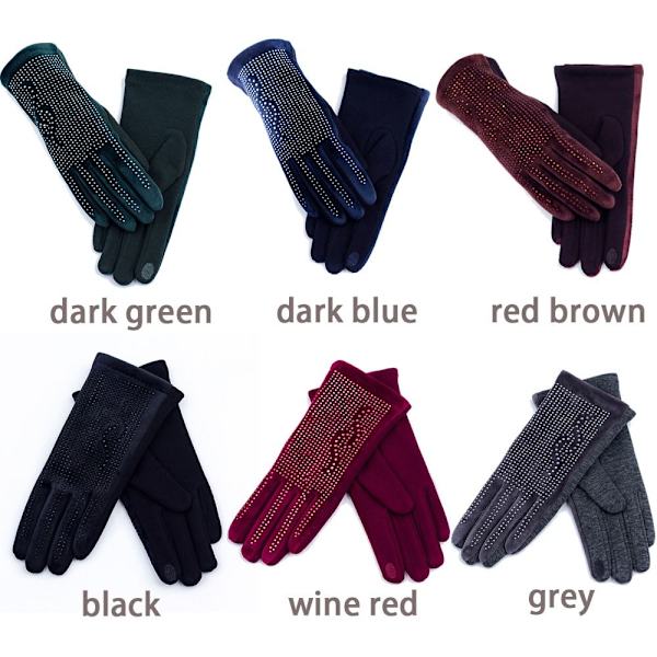 Rhinestone Handsker Varme Handsker SORT SORT black