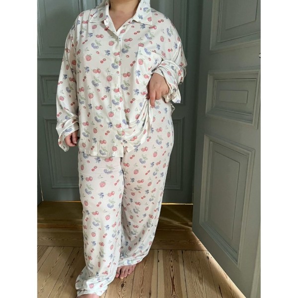 2 STK PJ Sæt Pyjamas Outfit RØD M M Red M-M