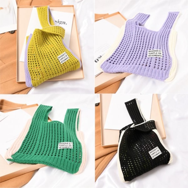 Knit Handbag Kangaskassi MUSTA black