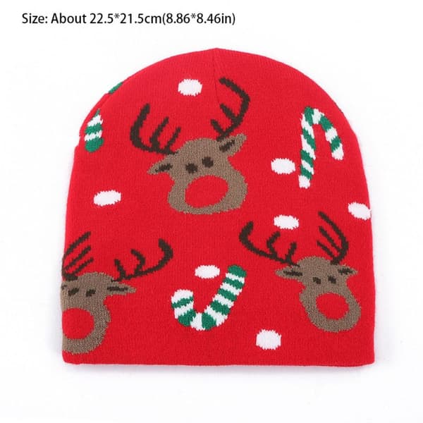 Jul strikket hue Christmas Elk Pullover Hat 3 3 3