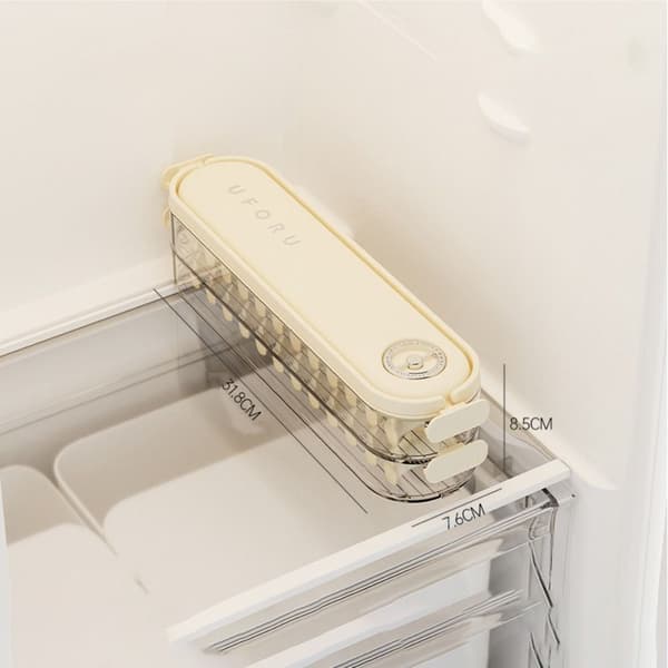 Dumpling Oppbevaringsboks Kjøleskap Fresh-keeping Box BEIGE TWO Beige Two Layer-Two Layer