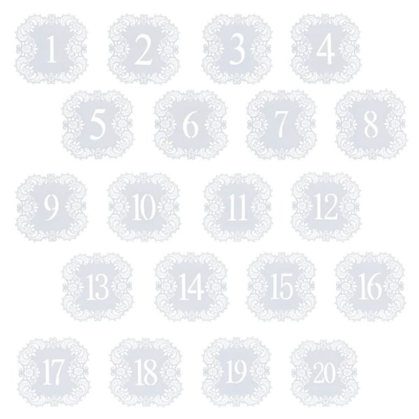Tabel Nummer Kort Display Skilte 1-20 1-20