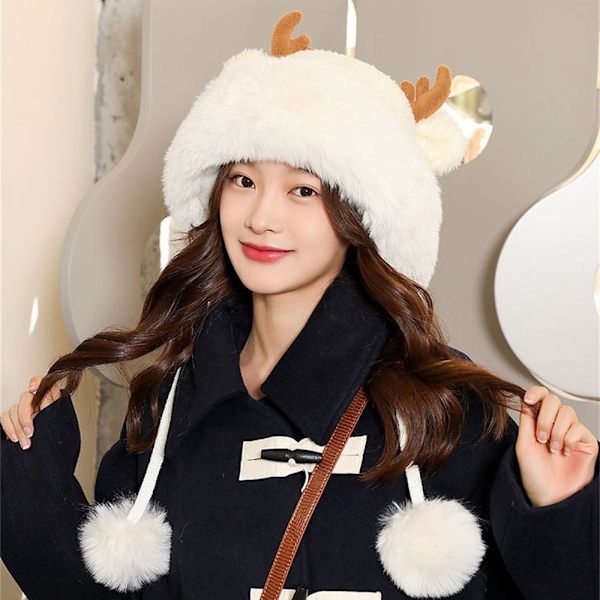 Beanie Hat Pompoms Hat SORT black