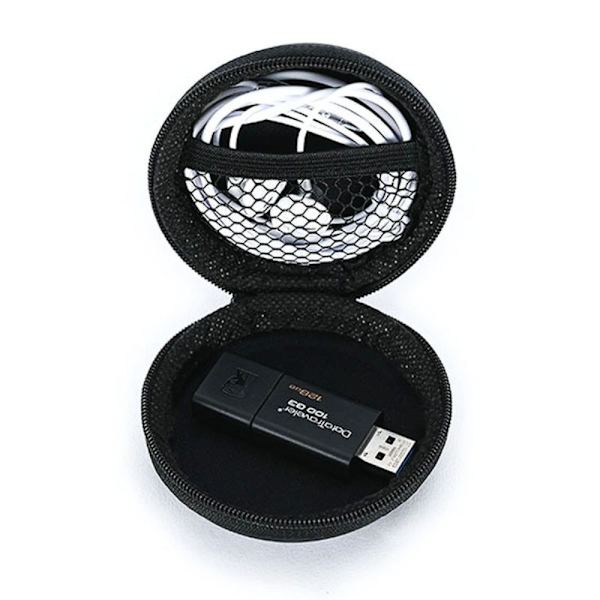 4 Stk Øretelefon Srorage Bag Disketui Black 1-1