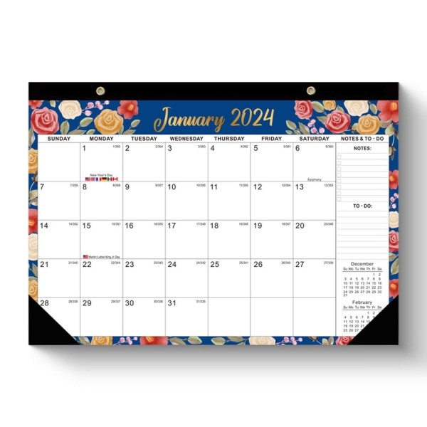 Engelsk Veggkalender Hengende Kalender Skrivebordskalender