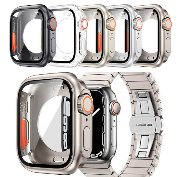 Vaihda Ultra Case PC Tempered Cover -koteloon MUSTA 44MM 44MM black 44mm-44mm