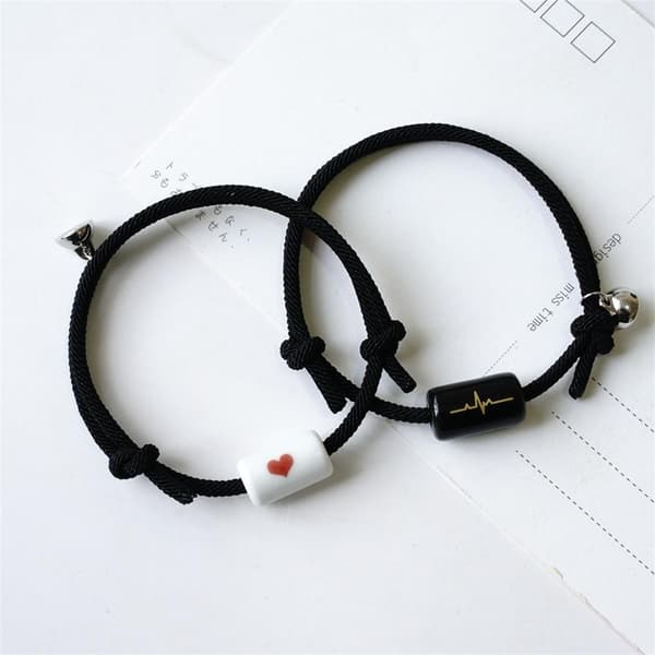 Pararmagnetisk armbånd til par, SORT black