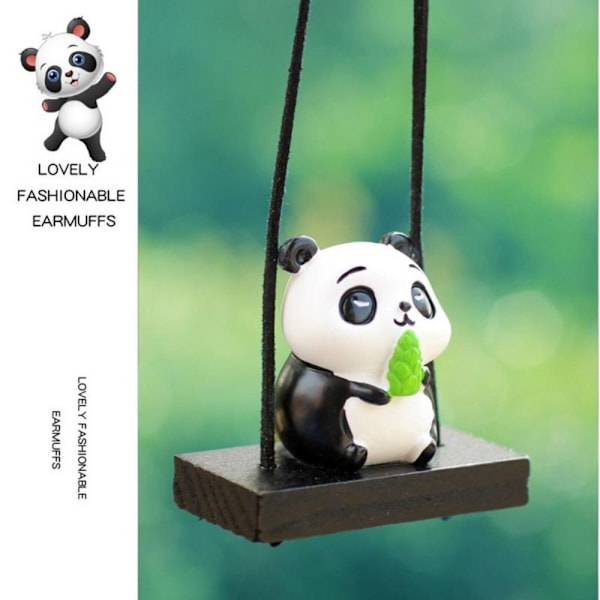 Panda Car Interiør Ornament Bil Bakspejl Pendant E E E
