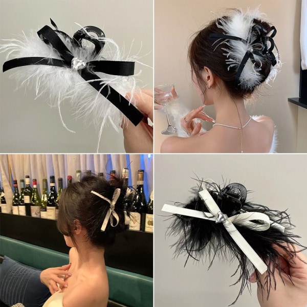 Grab Clip Feather hiusklipsi MUSTA Black