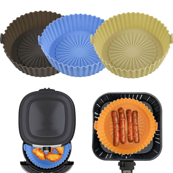 Airfryer Silikone Gryde AirFryer Tilbehør GUL