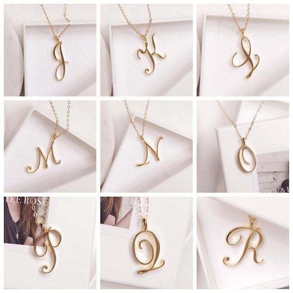 Alphabet Initial Necklace Alphabet Hänge DD D