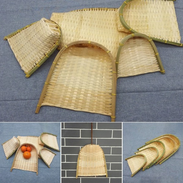 Weaving Bamboo Sieve Raft Dustpan 16X16CM 16x16cm