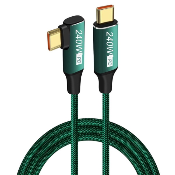 USB C Snabbladdningskabel PD 240W GRÖN 0,5M Green 0.5m