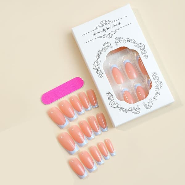 Medium Water Pipe Fake Nails Franska False Nail Press on Nails