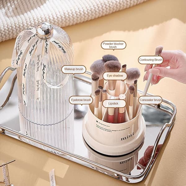 Sminkborsthållare Cosmetic Organizer SILVER silver