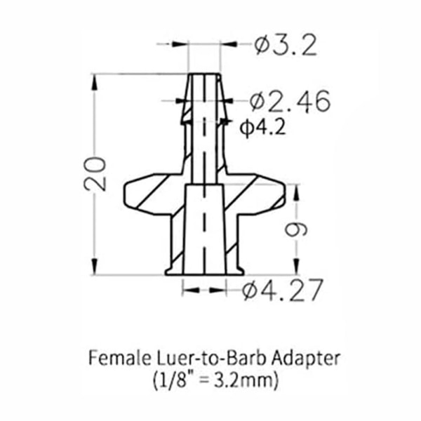 10stk hunn Luer Lock PP slange mothake Adapter slange mothake skrue