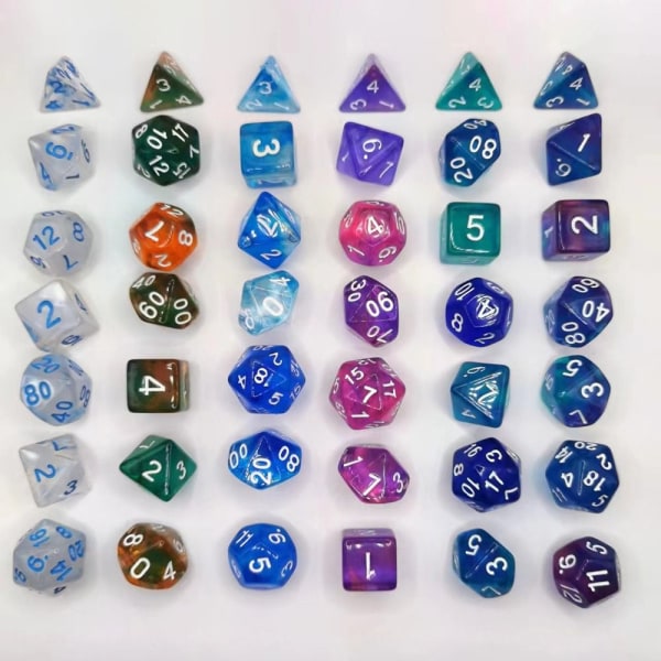 7 kpl / set DND Dice Polyhedral Dice STYLE 1 STYLE 1 Style 1